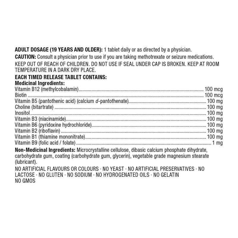 Kirkland Signature Vitamin B100 Complex, 300 tabs {Imported from Canada}