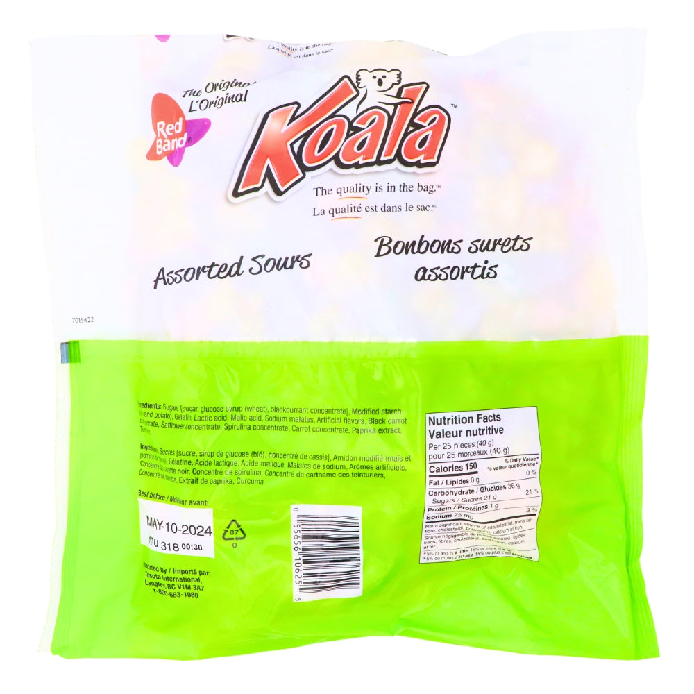 Koala Red Band Assorted Sours Gummy Candy, Party Size, 1kg/35.3 oz