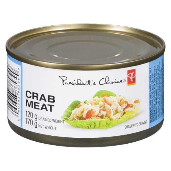 President's Choice Crabmeat, 170g/6 oz., (Imported from Canada)