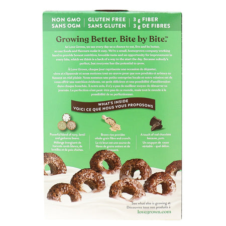 Love Grown Power O's, Chocolate Toasted Bean & Rice Cereal, Gluten Free, Vegan, 283g/9.9 oz. Box(Imported from Canada)