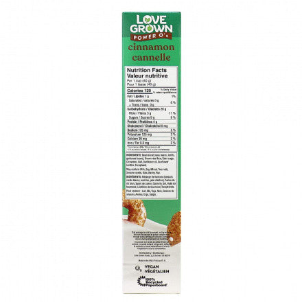 Love Grown Power O's, Cinnamon Toasted Bean & Rice Cereal, Gluten Free, Vegan, 255g/8.9 oz. Box(Imported from Canada)