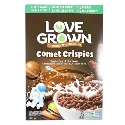 Love Grown Comet Crispies Toasted Bean & Rice Cereal, Gluten Free, Vegan, 269g/9.4 oz. Box(Imported from Canada)