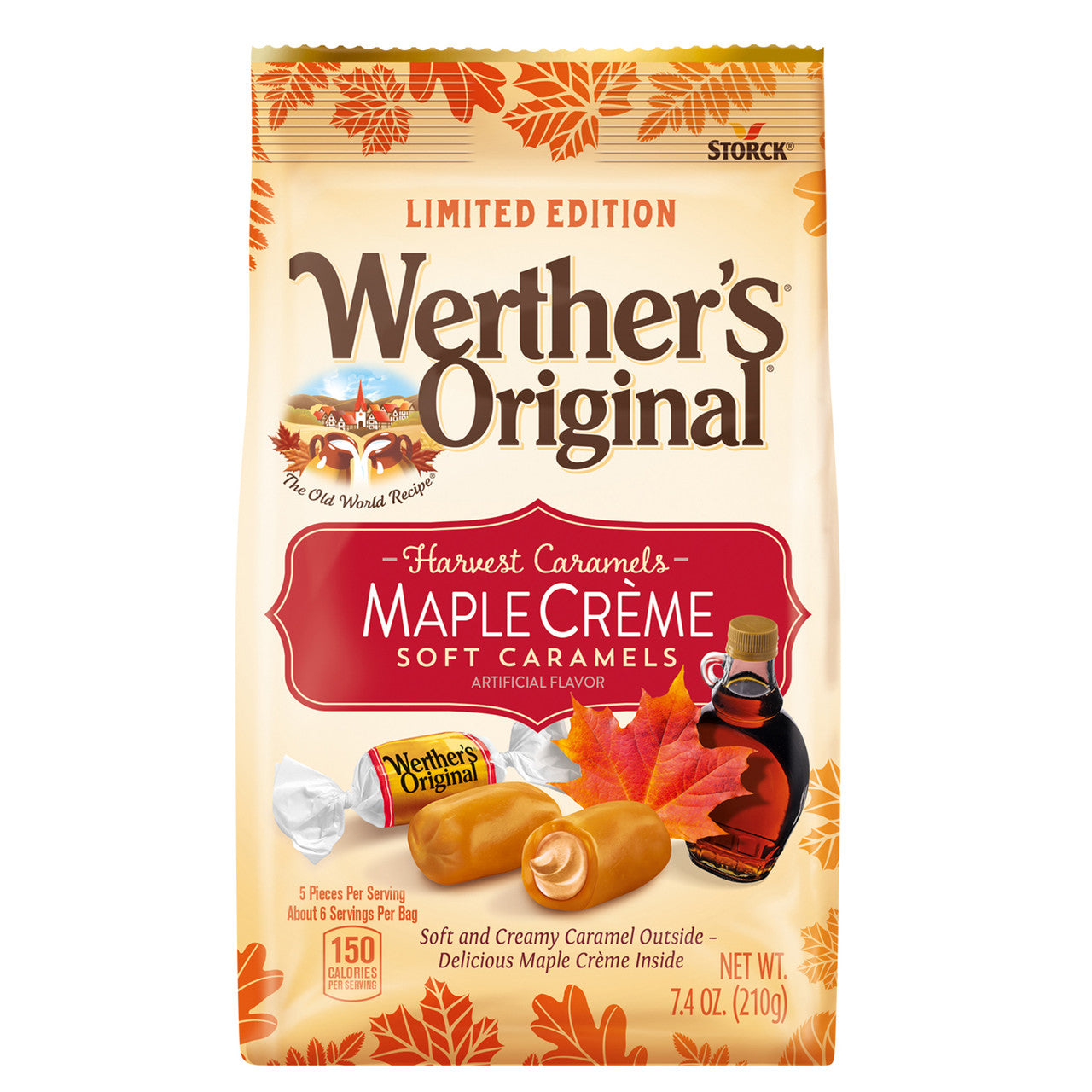 Werther's Original Maple Eclairs Caramel Candies, 200g/7 oz., Bag (Imported from Canada)