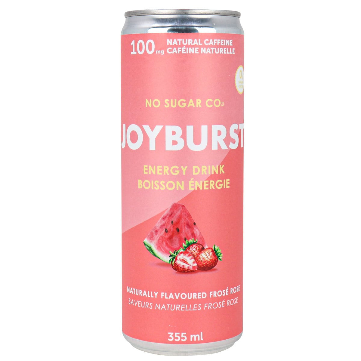 NoSugar Company Joyburst Energy Drink, Frosé Rose Flavor, 355mL/12.4 oz. Can {Imported from Canada}