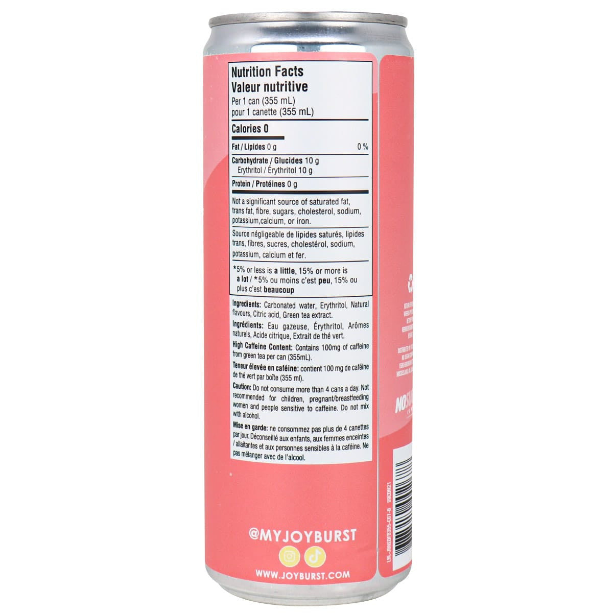 NoSugar Company Joyburst Energy Drink, Frosé Rose Flavor, 355mL/12.4 oz. Can {Imported from Canada}