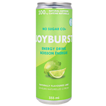 NoSugar Company Joyburst Energy Drink, Lime Flavor, 355mL/12.4 oz. Can {Imported from Canada}