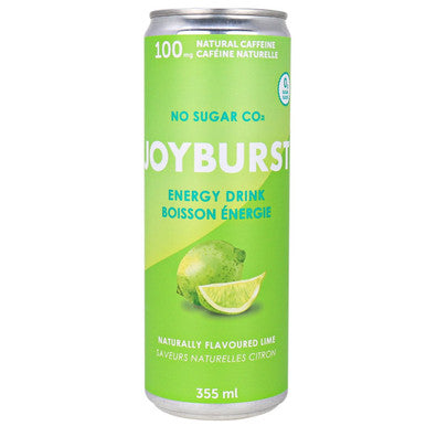 NoSugar Company Joyburst Energy Drink, Lime Flavor, 355mL/12.4 oz. Can {Imported from Canada}