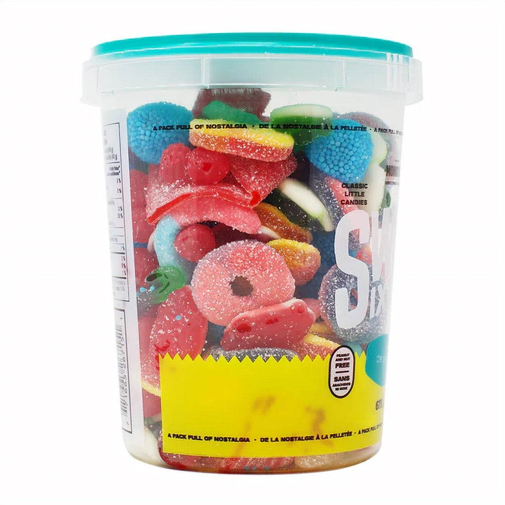 Mondoux Sweet Sixteen Gummy Candies, Original, 675g, side of bucket.