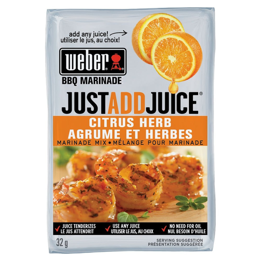 Weber Just Add Juice Citrus Herb BBQ Marinade Mix, 32g/1.12 oz. Pouch