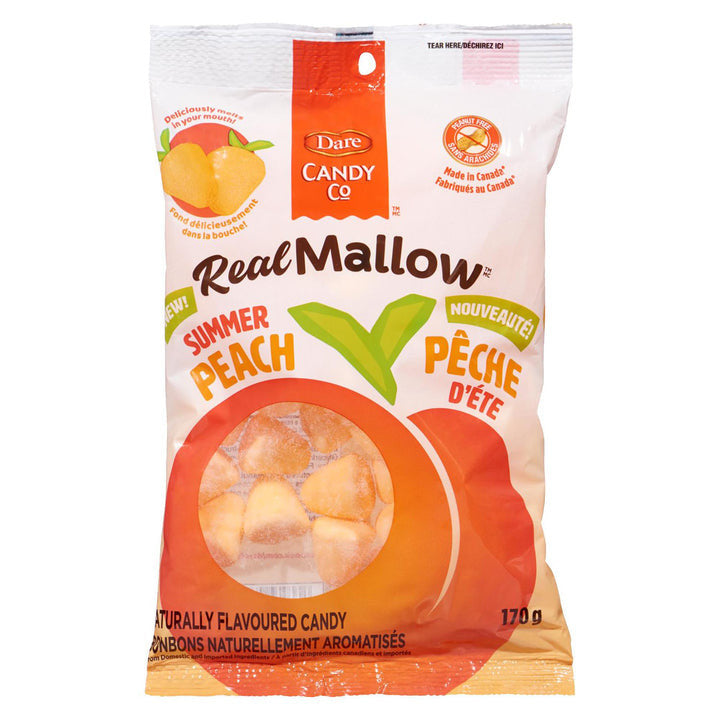 Dare Mallow Summer Peach Marshmallows, 170g/6 oz., Bag, {Imported from Canada}