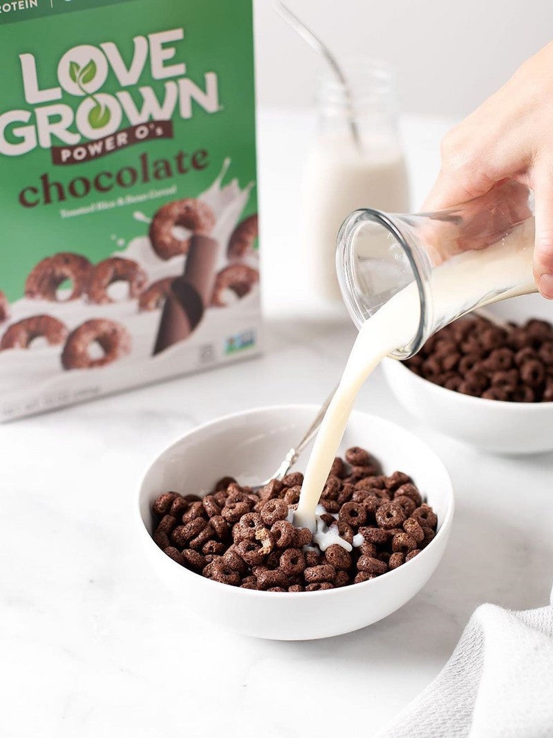 Love Grown Power O's, Chocolate Toasted Bean & Rice Cereal, Gluten Free, Vegan, 283g/9.9 oz. Box(Imported from Canada)