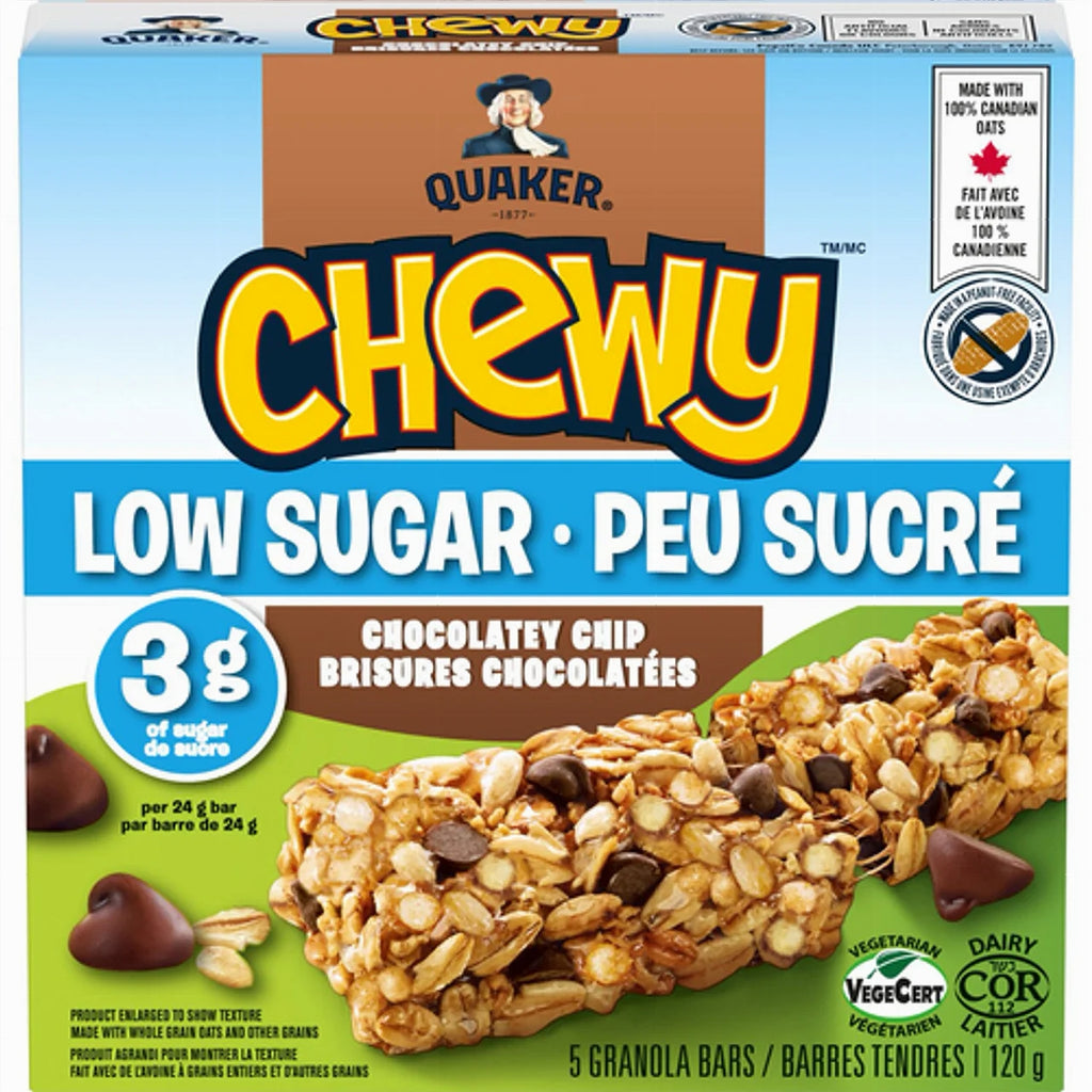 Quaker Chewy Chocolatey Chip Low Sugar Granola Bars | Caffeinecam