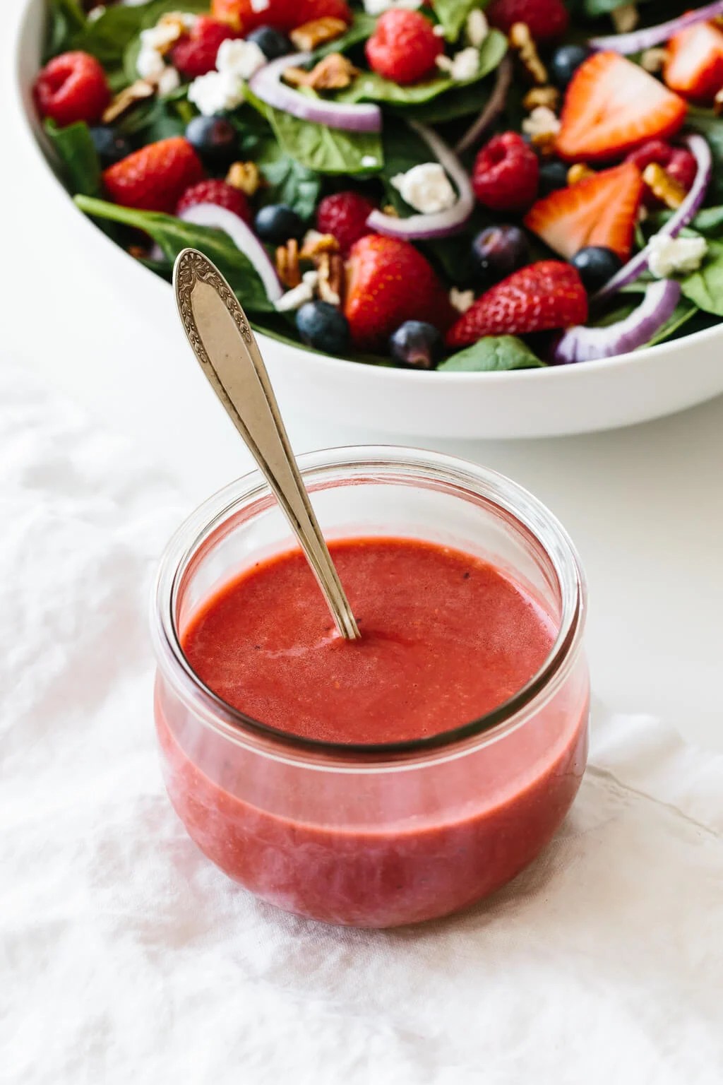 Kraft Raspberry Vinaigrette Dressing with some salad