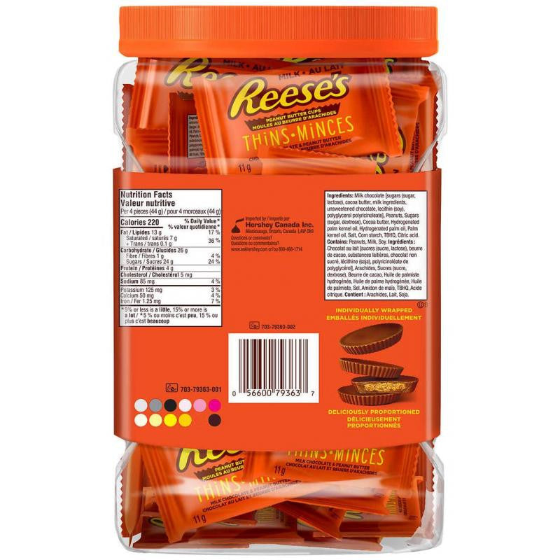 Reese's Thins Peanut Butter Cups Milk Chocolate, 680g/24 oz., {Imported from Canada}