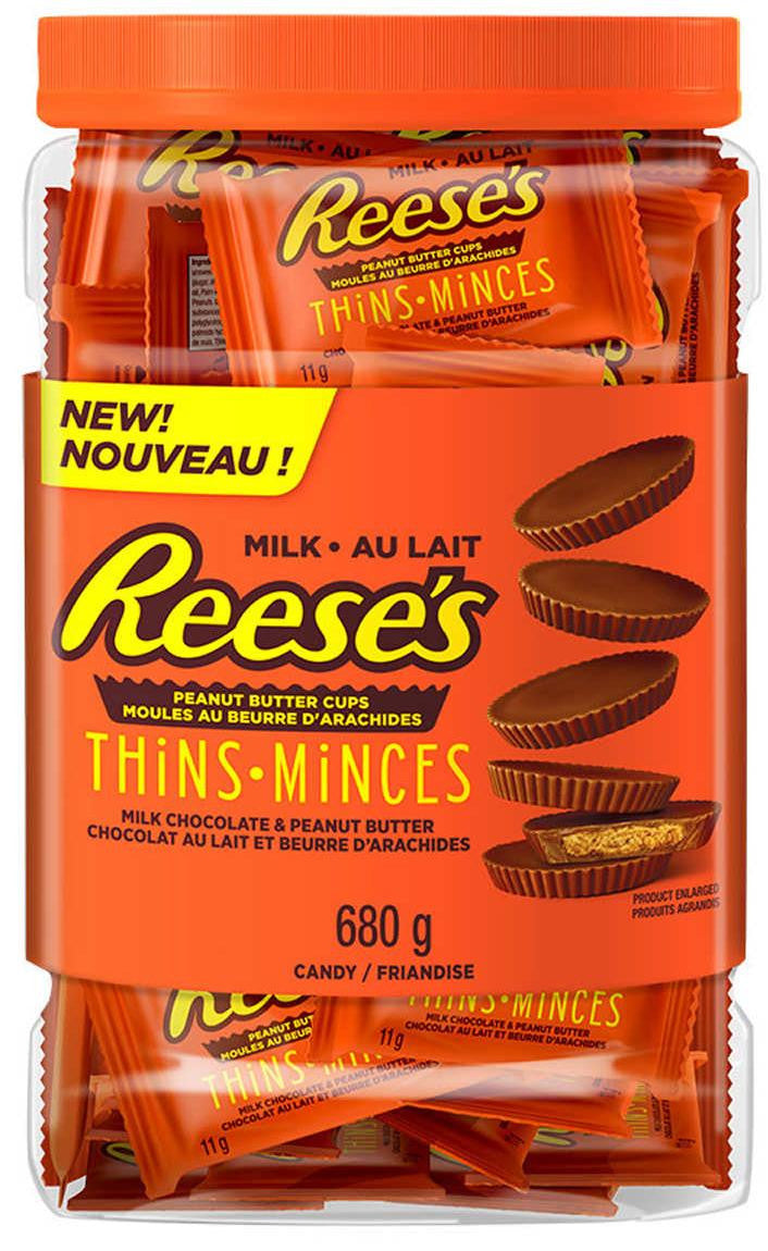 Reese's Thins Peanut Butter Cups Milk Chocolate, 680g/24 oz., {Imported from Canada}