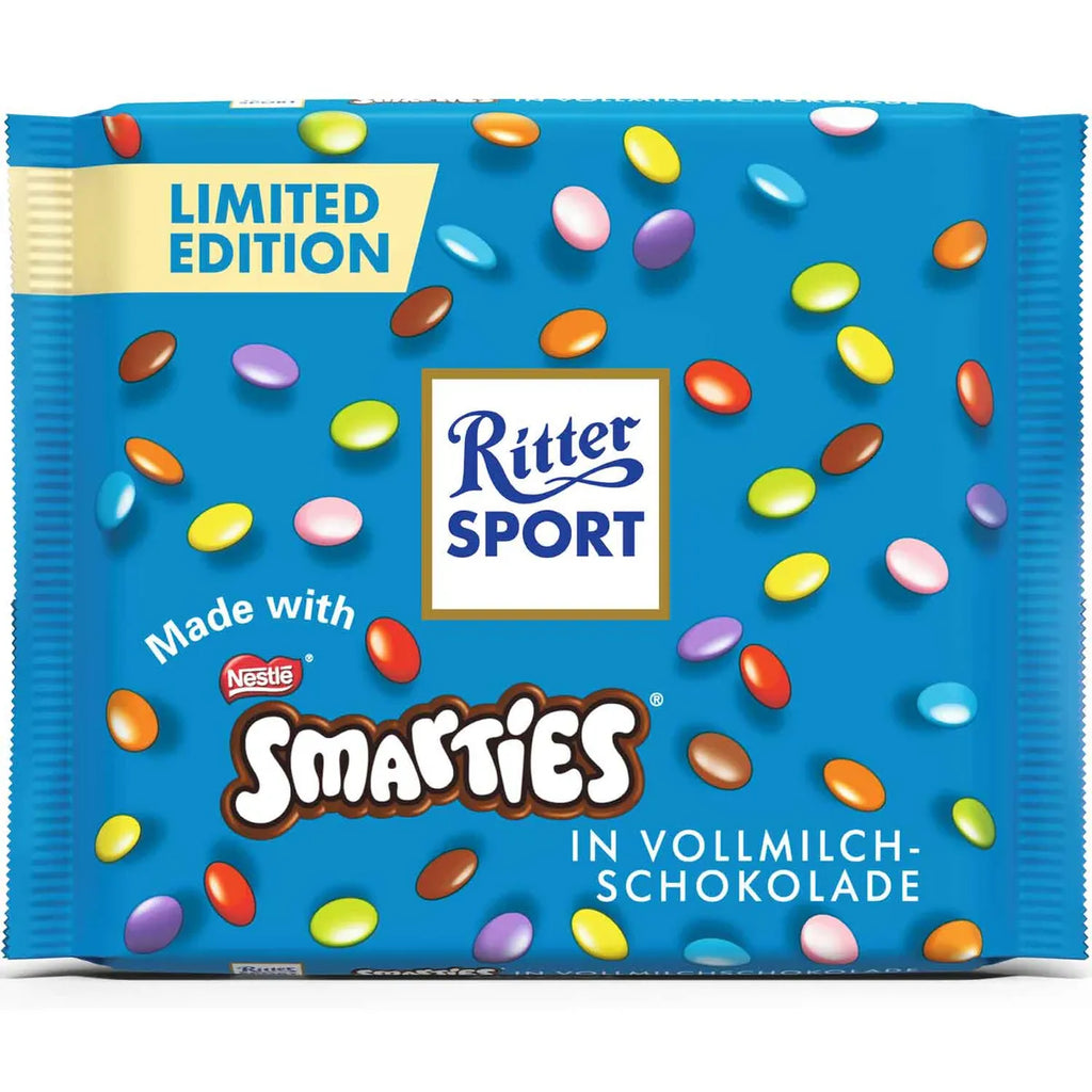 Ritter Sport Made with Smarties Milk Chocolate Bar, 100g/3.5 oz.