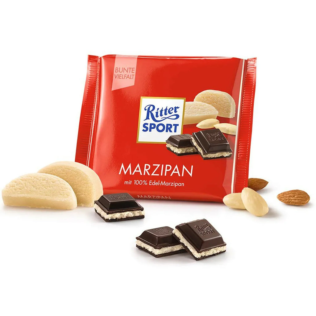 Ritter Sport Dark Chocolate with Marzipan Bar, 100g/3.5 oz. Bar {Imported from Canada}