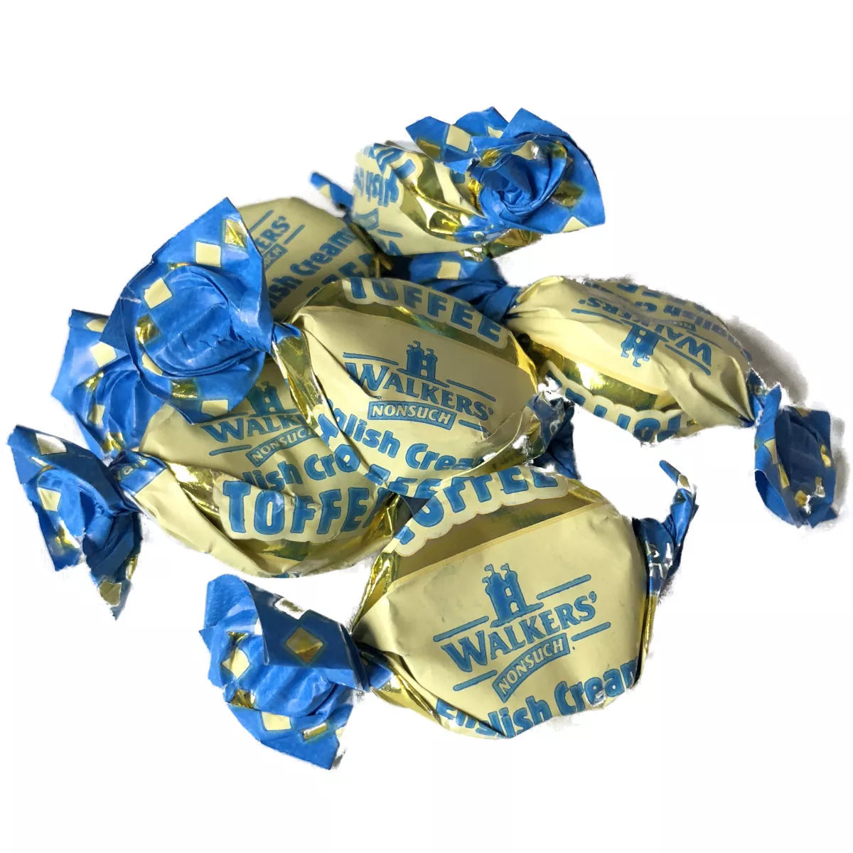 Walker's Nonsuch English Creamy Toffees, 150g/5.3 oz., Bag, toffees on a pile.