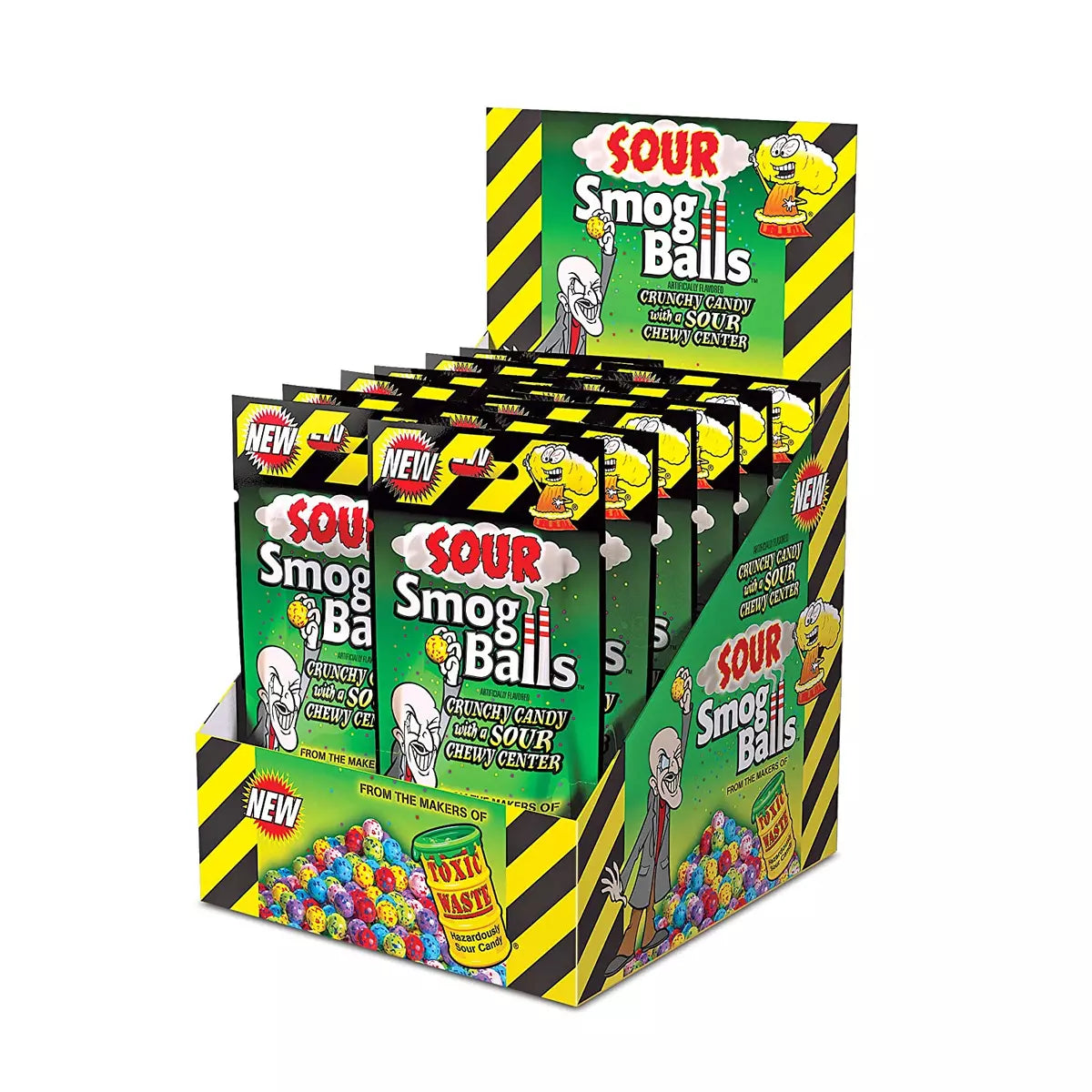 Toxic Waste Sour Smog Balls, 85g/3 oz. Bags, 12pk