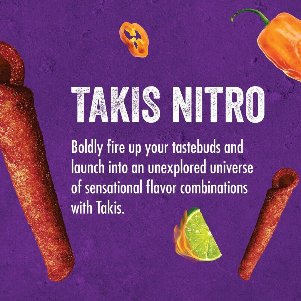 Takis Rolled Tortilla Chips, Nitro Flavor, 280g/9.9 oz. {Imported from Canada}