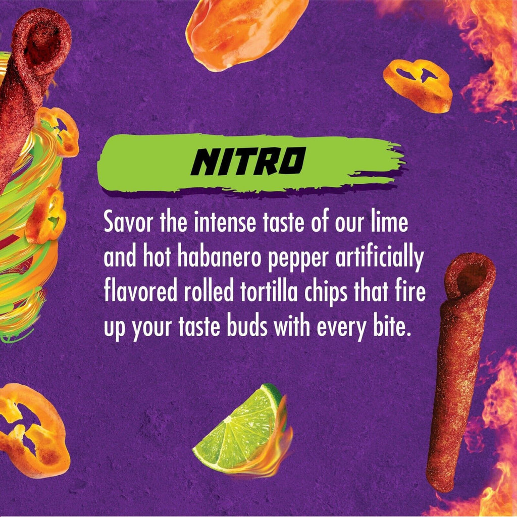 Takis Rolled Tortilla Chips, Nitro Flavor, 280g/9.9 oz. {Imported from Canada}