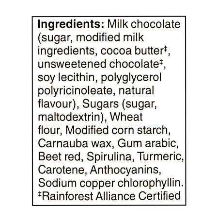 Nestle Chocolate Smarties Pantry Size 800g - Ingredients