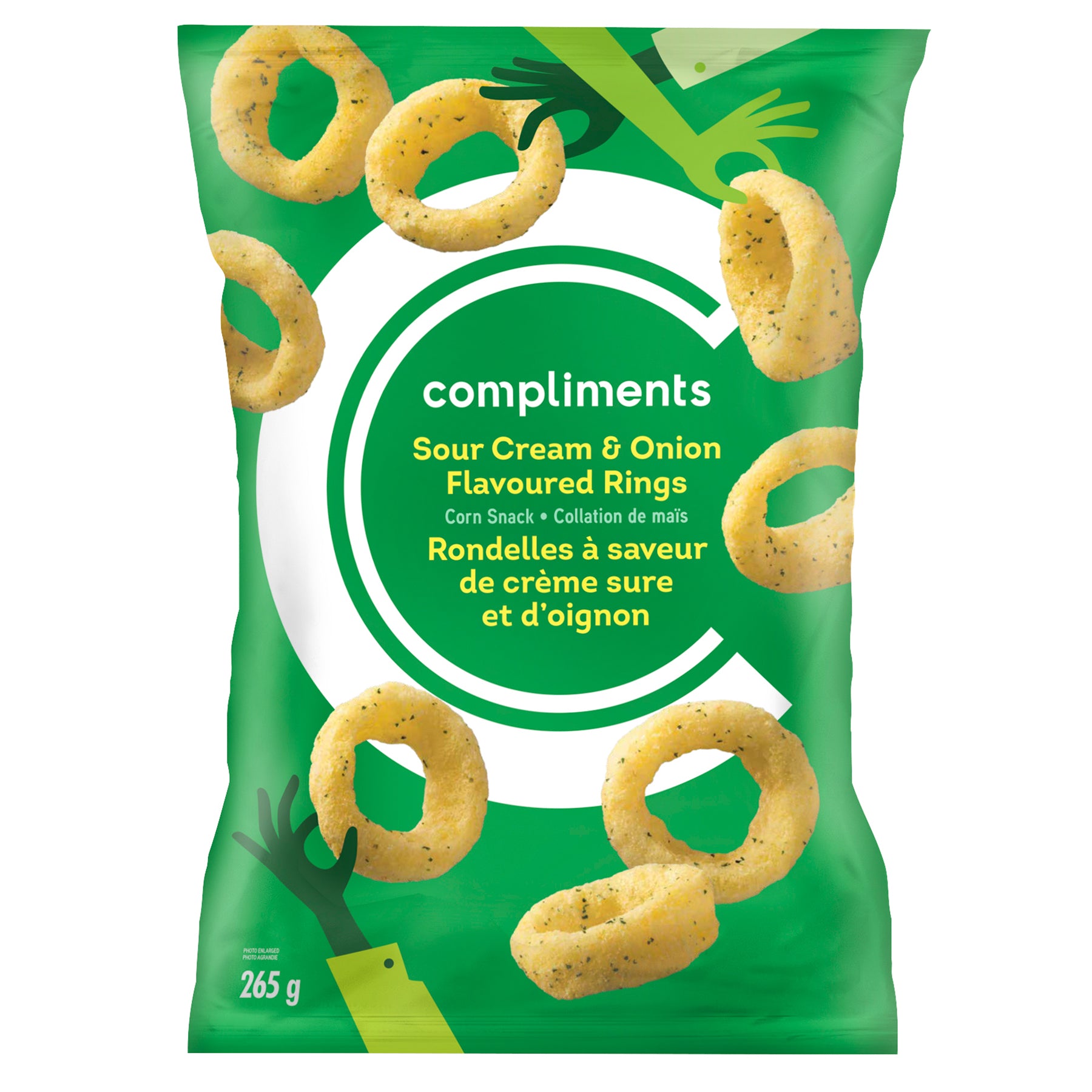 Compliments Sour Cream & Onion Flavoured Rings, 265g/9 oz