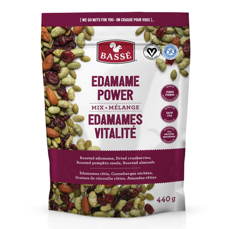 Basse Edamame Power Mix, 440g, front of bag.