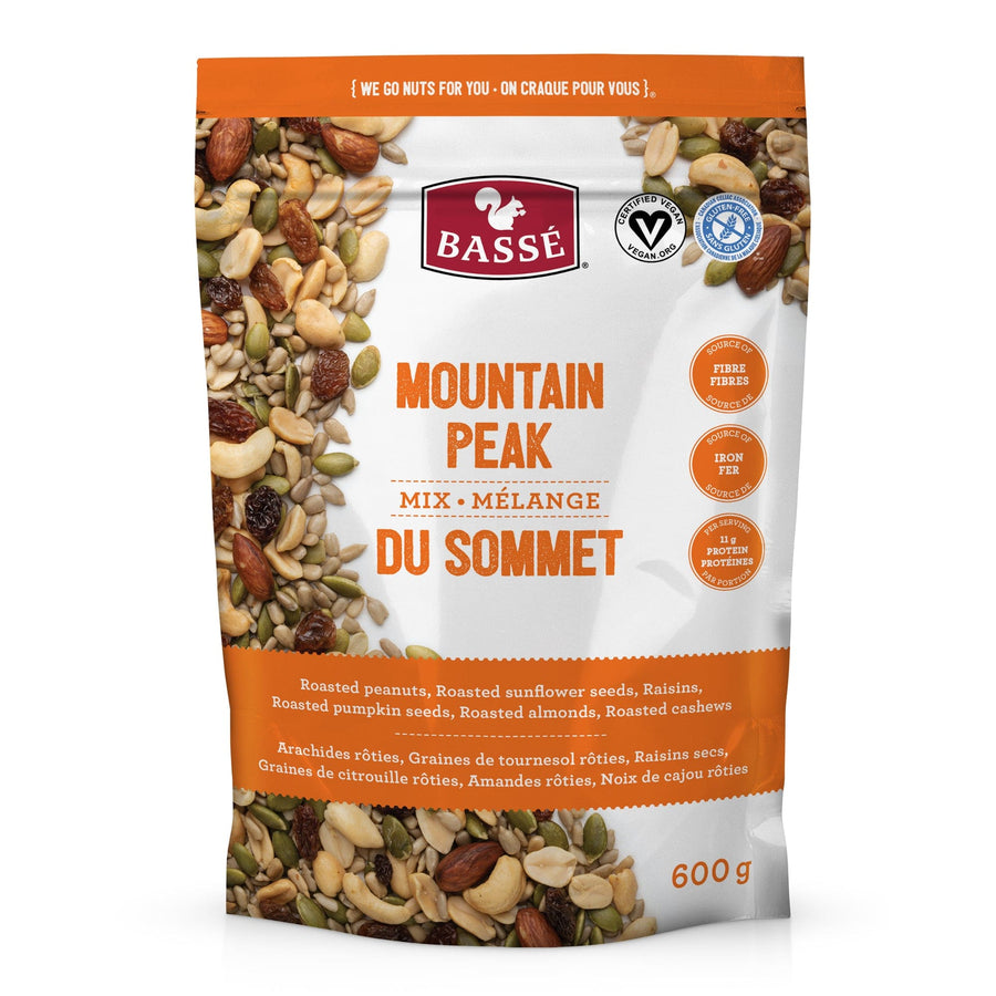 Basse Mountain Peak Mix 600g, front of bag.