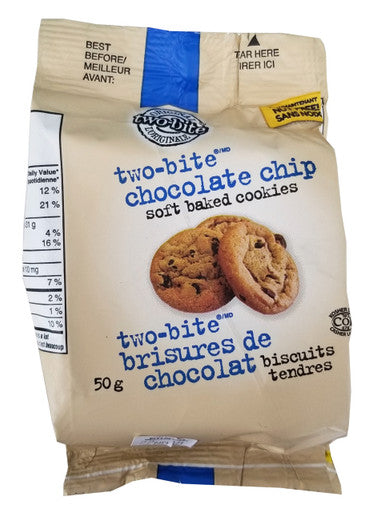 Original Two-Bite Chocolate Chip Soft Baked Cookies, 50g/1.75 oz. Box (Imported from Canada)