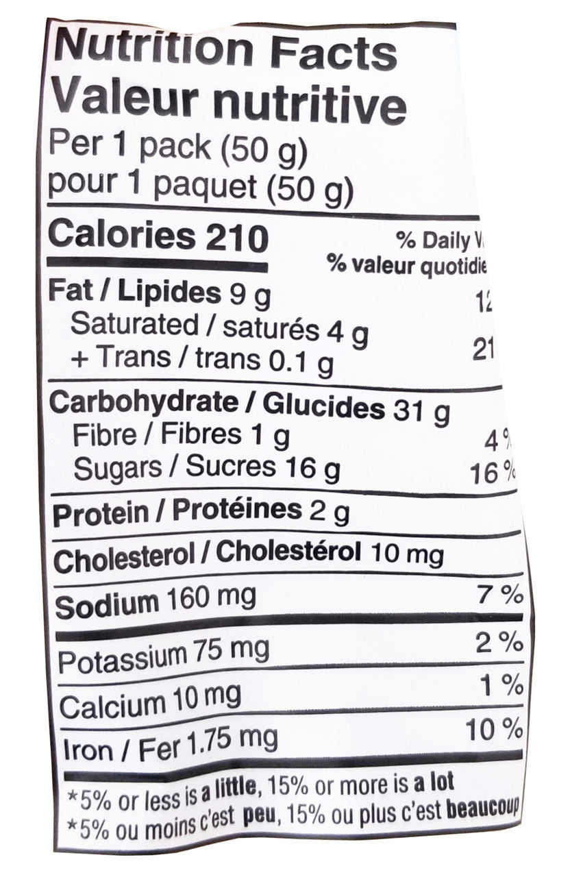 Original Two-Bite Chocolate Chip Soft Baked Cookies, 50g/1.75 oz. Box (Imported from Canada)