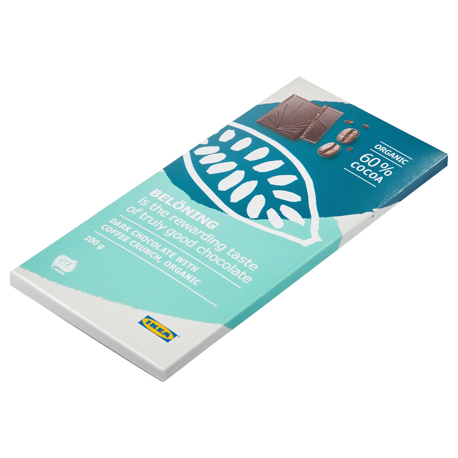 Beloning Organic Dark Chocolate with Coffee Crunch Bar, 100g/3.5 oz {Imported from Canada}