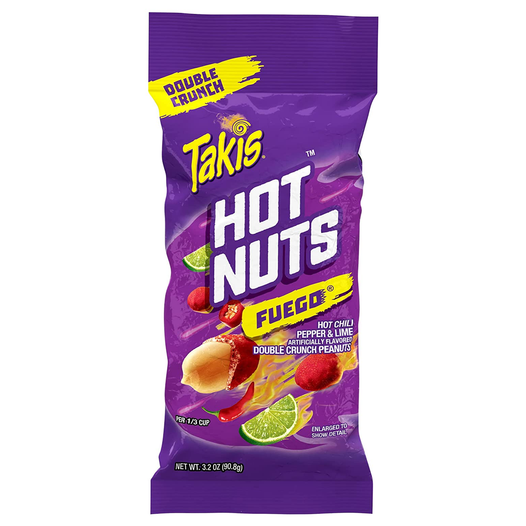 Takis Hot Nuts Fuego, Double Crunch, Peanuts 90g/3.15 oz., Bag, 12pk {Imported from Canada}