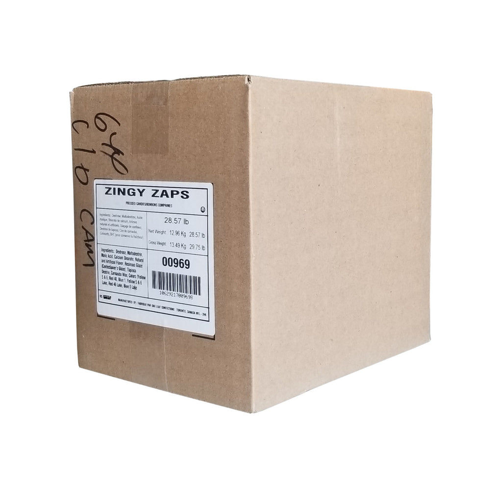 Zingy Zaps Pressed Candies, Bulk Box, 12.96kg/28.57 lbs. {Imported from Canada}